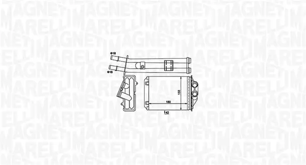 FIAT радіатор опалення 500,Panda,Ford Ka MAGNETI MARELLI 350218491000 (фото 1)