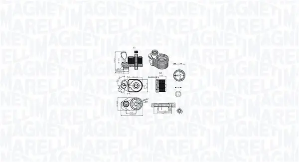 Масляний радіатор IVECO DAILY V FIAT DUCATO 2.3D/3.0D 12.01- MAGNETI MARELLI 350300001100 (фото 1)