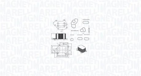 Масляний радіатор CITROEN BERLINGO, BERLINGO MULTISPACE, BERLINGO/MINIVAN, C2, C3 I, C3 II, C3 PICASSO, C4, C4 AIRCROSS, C4 CACTUS, C4 GRAND PICASSO I, C4 GRAND PICASSO II, C4 I 1.4D-2.0D 10.03- MAGNETI MARELLI 350300002400