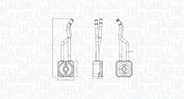 Масляний радіатор SEAT LEON, TOLEDO II SKODA OCTAVIA I VW BORA, BORA I, GOLF IV, LUPO I, POLO 1.4/1.6 10.99-12.10 MAGNETI MARELLI 350300003800 (фото 1)