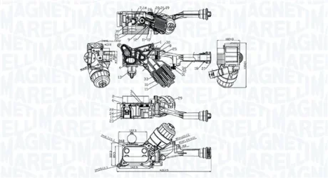 FIAT Оливний радіатор (з корпусом) 500 1.3 09-, DOBLO 1.3, 1.4 10-, LANCIA, OPEL, VAUXHALL MAGNETI MARELLI 350300006500