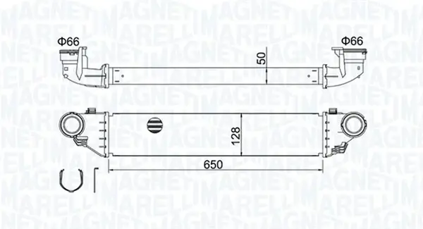 Інтеркулер MERCEDES C (CL203), C T-MODEL (S203), C (W203), CLC (CL203), CLK (A209), CLK (C209), SLK (R171) 1.8-2.7D 05.00-06.11 MAGNETI MARELLI 351319204280 (фото 1)