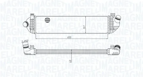 VOLVO Інтеркулер C30, C70 II, S40 II, V40/50 1.6/2.0d MAGNETI MARELLI 351319204370