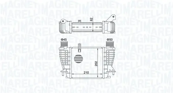 Magneti Marelli Охолоджувач наддувального повітря MAGNETI MARELLI 351319204710 (фото 1)