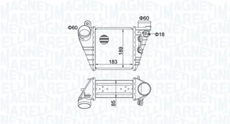 AUDI Інтеркулер A3, Golf, Skoda Octavia 1.8T/1.9TDI 96- MAGNETI MARELLI 351319204830