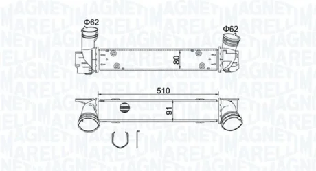 BMW Інтеркулер 1 E81/87, 3 E90, X1 E84 1.8d/2.0d MAGNETI MARELLI 351319204880