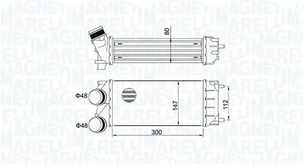 Інтеркулер DS DS 4, DS 5 CITROEN BERLINGO, BERLINGO MULTISPACE, BERLINGO/MINIVAN, C4 GRAND PICASSO I, C4 II, C4 PICASSO I, DS4, DS5 PEUGEOT 3008 I, 308, 308 I, 5008, 5008 I 1.2/1.6/1.6D 04.08- MAGNETI MARELLI 351319204920 (фото 1)