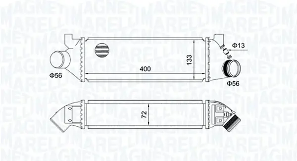 FORD Інтеркулер TRANSIT 2.0 D 04- MAGNETI MARELLI 351319204950 (фото 1)