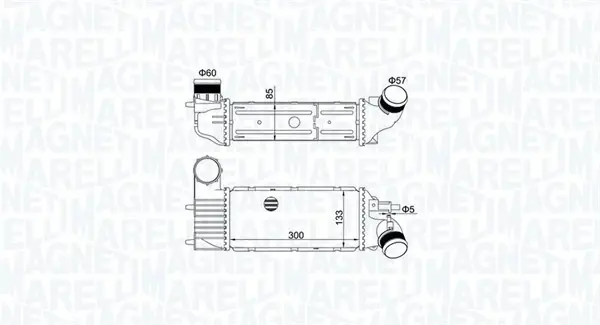 CITROEN інтеркулер C5 I,II,Peugeot 406,607 2.0/2.2HDI MAGNETI MARELLI 351319205250 (фото 1)