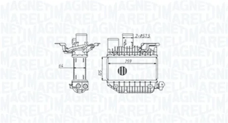 Радиатор интеркулера Toyota Avensis/Corolla 2.0 D-4D 99-09 MAGNETI MARELLI 351319205310