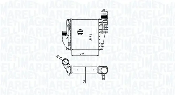 Magneti Marelli Охолоджувач наддувального повітря MAGNETI MARELLI 351319205330 (фото 1)