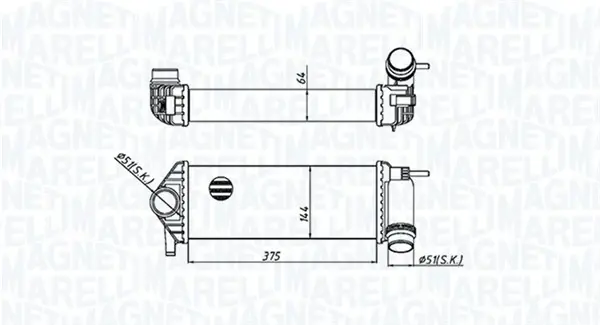 Інтеркулер MERCEDES CITAN MIXTO (DOUBLE CABIN), CITAN (MPV), CITAN/MINIVAN (W415) RENAULT KANGOO EXPRESS, KANGOO II 1.2/1.5D 06.08- MAGNETI MARELLI 351319205510 (фото 1)