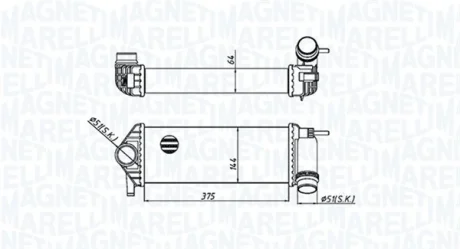 Інтеркулер MERCEDES CITAN MIXTO (DOUBLE CABIN), CITAN (MPV), CITAN/MINIVAN (W415) RENAULT KANGOO EXPRESS, KANGOO II 1.2/1.5D 06.08- MAGNETI MARELLI 351319205510