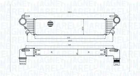 FIAT Інтеркулер 500L 0.9, 1.3, 1.4 12-, TIPO 1.3, 1.4 16- MAGNETI MARELLI 351319205530