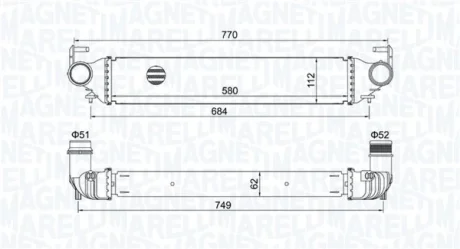 Magneti Marelli Охолоджувач наддувального повітря MAGNETI MARELLI 351319205620