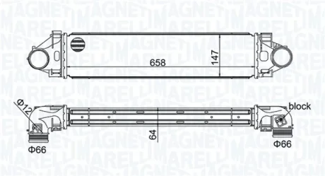 VOLVO Інтеркулер S60 II, XC60 I MAGNETI MARELLI 351319205940