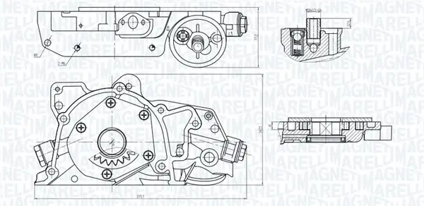OPEL помпа мастила Astra F,Kadett E,Omega A B,Vectra A MAGNETI MARELLI 351516000045 (фото 1)