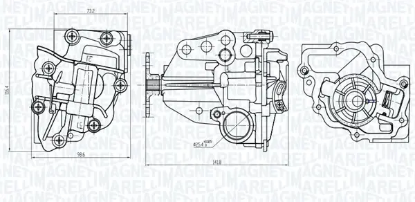 RENAULT помпа мастила KoleosMeganeLagunaTrafic IIOpel Vivaro 2.0 dCi MAGNETI MARELLI 351516000066 (фото 1)