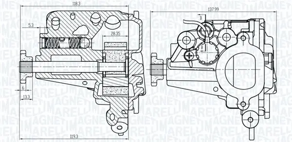 DB помпа мастила A/B-Class 1,3 18-, RENAULT 0,9-1,2 12- MAGNETI MARELLI 351516000072 (фото 1)