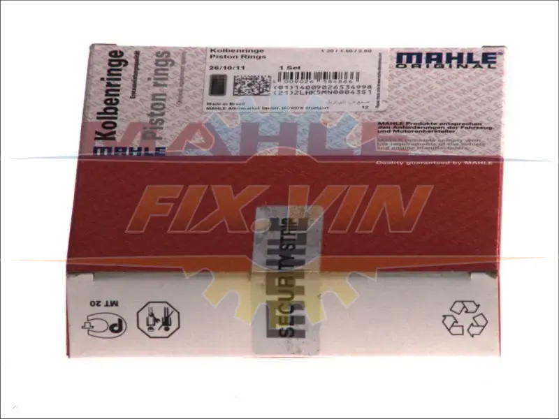 Комплект поршневих кілець Mahle SMART MAHLE / KNECHT 00394N0 (фото 1)