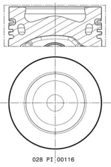 Поршень з кільцями VAG 81.51 CFFA/CFFB/CFGB/CFGC (вир-во MAHLE) MAHLE / KNECHT 028 PI 00116 002
