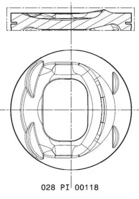 Поршень з кільцями VAG 76,76 1.4TSI/TFSI CAXA/CAXC/CMSA/CMSB/CNVA (вир-во MAHLE) MAHLE / KNECHT 028 PI 00118 001 (фото 1)