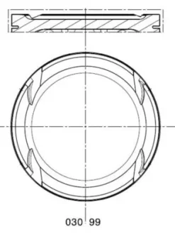 Поршень з кільцями VAG 76,51 1,6i 16V ATN/AUS/AZD (вир-во Mahle) MAHLE / KNECHT 0309900