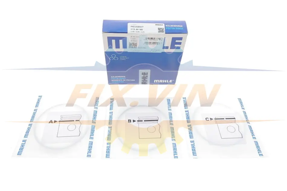 Комплект поршневих кілець Mahle CITROEN/FIAT/IVECO/PEUGEOT 2,2HDI 00- MAHLE / KNECHT 039 99 N0 (фото 1)