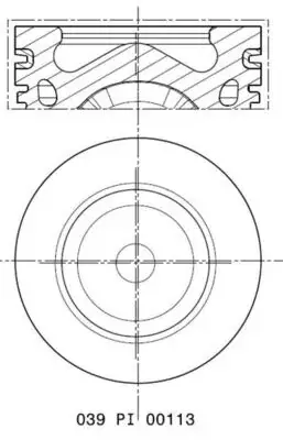 ПОРШЕНЬ ДВИГУНА MAHLE / KNECHT 039PI00113002 (фото 1)