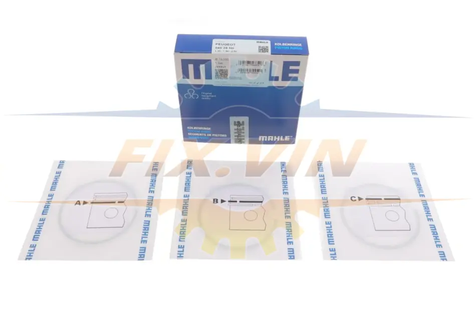 Кільця поршневі Citroen C2/C3/C4/Peugeot 206/207/307 1.4 16V 03 (75.00mm/STD) (1.2-1.5-2.5) MAHLE MAHLE / KNECHT 040 25 N0 (фото 1)