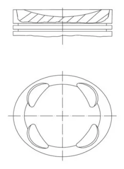 Поршень двигуна CITROEN /MINI (BMW) / PEUGEOT N12 B16 A / 5FK +0.50 MAHLE / KNECHT 081 PI 00104 002