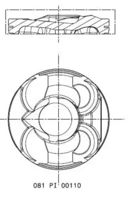 Поршень Citroen C3/C4/Peugeot 207/308 1.6 07- (77.00mm/STD) MAHLE / KNECHT 081 PI 00110 000 (фото 1)