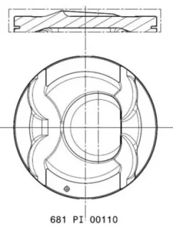 Поршень 77 (1,2) HYUNDAI ACCENT IV, ELANTRA V, I30, I40 I, I40 I CW, IX35, TUCSON, VELOSTER KIA CARENS IV, CEE\'D, PRO CEE\'D, SOUL I, SOUL II, SPORTAGE III, SPORTAGE IV 1.6/1.6LPG 06.10- MAHLE / KNECHT 681PI00110000