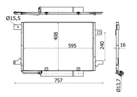 Радіатор кондиціонера W169/W245 04-12 (Premium Line! OE) MAHLE / KNECHT AC 369 000S (фото 1)