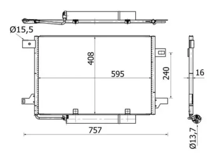 Радіатор кондиціонера W169/W245 04-12 (Premium Line! OE) MAHLE / KNECHT AC 369 000S