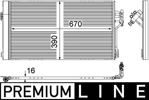 A_Радіатор кондиціонеру MERCEDES W639 03- MAHLE / KNECHT AC761000P (фото 1)