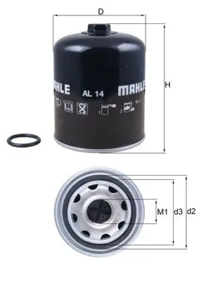 A_Фільтр осушувача повітря Mahle Scania LKW MAHLE / KNECHT AL14D (фото 1)