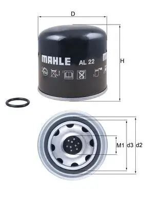 Фільтр осушувача Leyland-DAF MAHLE / KNECHT AL 22 (фото 1)