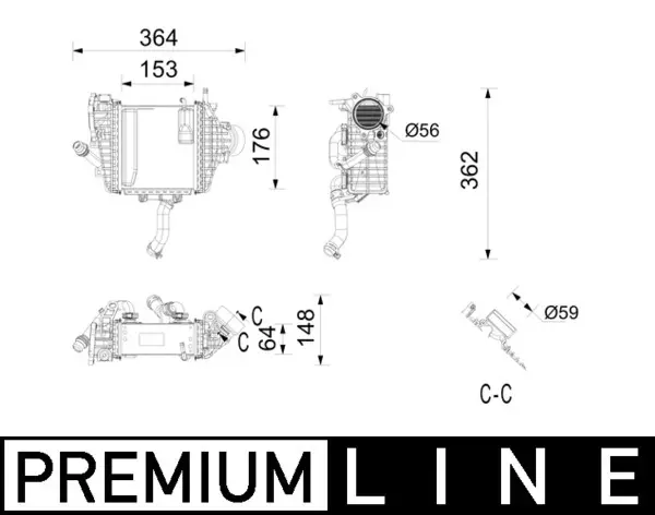 Радіатор інтеркулера MB E-class (W213) 16-23 MAHLE / KNECHT CI 737 000P (фото 1)
