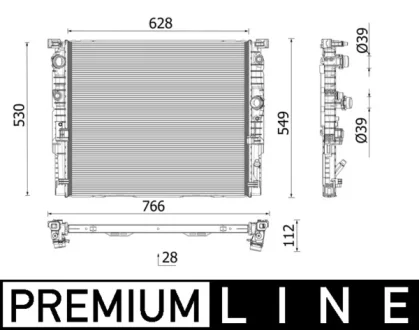 Радіатор охолодження BMW 5 (G30/F90) 16-/7 (G11/G12) 3.0i (B58 15- (для спекотних кліматичних зон) MAHLE / KNECHT CR 2771 000P
