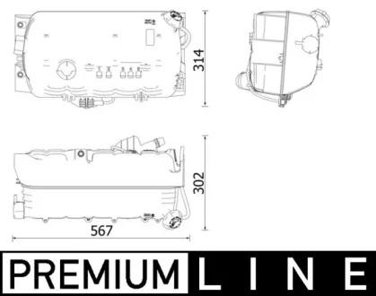 Бачок розширювальний MAN TGX / TGS MAHLE / KNECHT CRT97000P