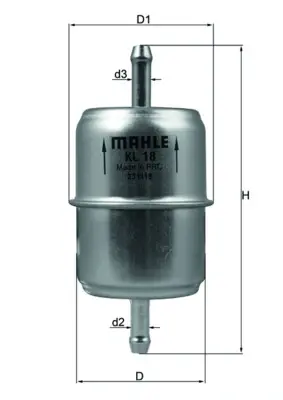 Паливний фільтр MAHLE / KNECHT KL18 (фото 1)
