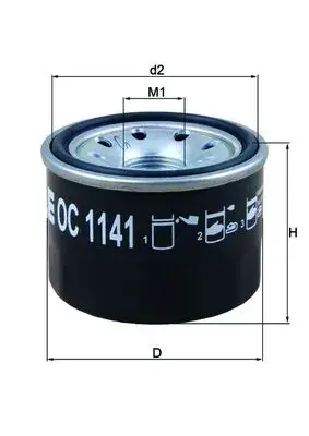 Фільтр оливи MAHLE / KNECHT OC1141 (фото 1)