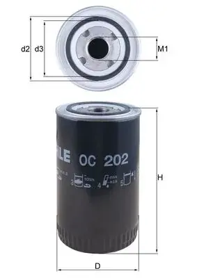 Масляный фильтр MAHLE / KNECHT OC202 (фото 1)