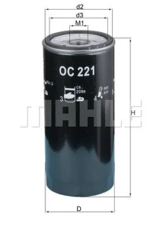 Фильтр масляный O76 H=172 3/4"-16UNF-2B AUDI 80 1.9 TDI 91-96, 028115561 MAHLE / KNECHT OC221