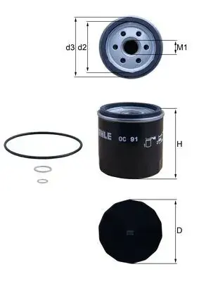 Фільтр масляний Mahle BMW Motorr-Cycle R-Mod MAHLE / KNECHT OC91D (фото 1)
