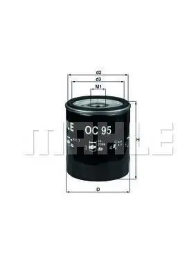 A_Фільтр масляний Mahle Fiat MAHLE / KNECHT OC95 (фото 1)