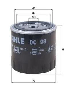 A_Фільтр масляний Mahle PEUGEOT MAHLE / KNECHT OC98