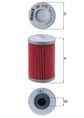 Масляний фільтр MAHLE / KNECHT OX115 (фото 1)