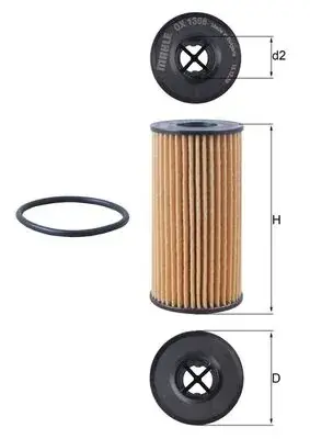 Фільтр масляний Mahle MERCEDES/RENAULT A/Citan/Captur/Kangoo/Megane/Trafic \'\'1.5-2.0dci \'\'18>> MAHLE / KNECHT OX1308D (фото 1)